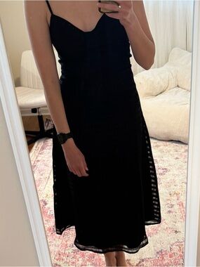 Lulu's Black Spaghetti-Strap Midi Dress